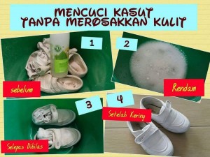 Cuci kasut sekolah dengan basic H