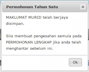 Maklumat anak telah berjaya disimpan