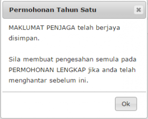 Maklumat penjaga telah berjaya disimpan