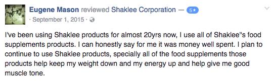 Pengguna Shaklee selama 20 tahun