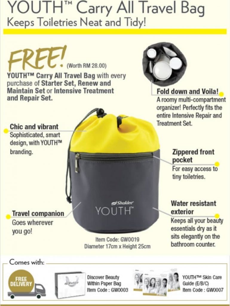 Percuma Youth Travel Bag bagi setiap pembelian mana-mana set Youth