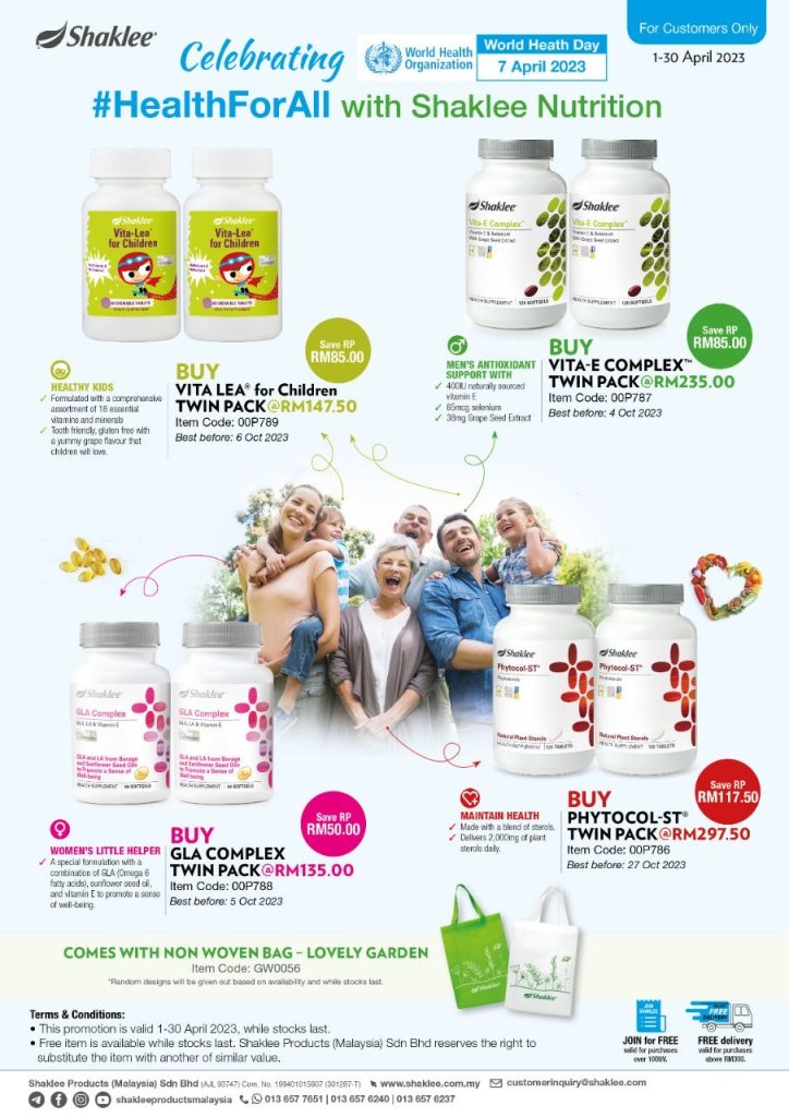 Promosi April 2023 Shaklee Sempena World Health Day 2023